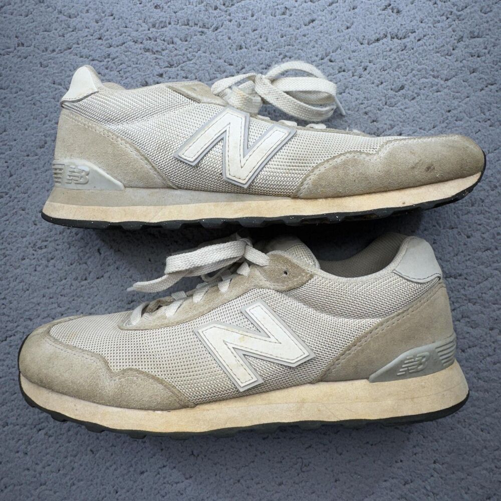 New Balance 515 Shoes Mens Size 8.5 Beige Suede Mesh Running Athletic Sneakers